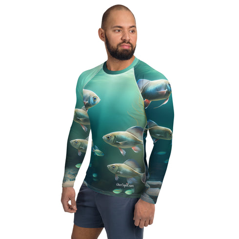 Men's School of Fish Athletic Fit Premium Rash Guard UPF 50+